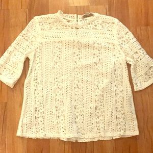 Loft white lace top